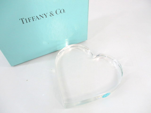 TIFFANY&Co. ティファニークリスタルガラス ハート ペーパーウェイト 