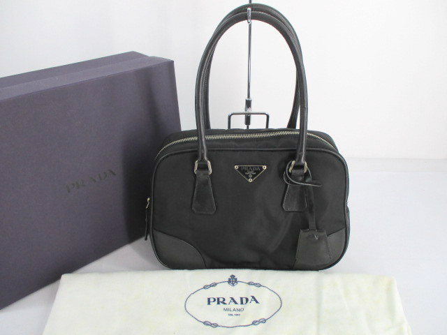 PRADA　レザーナイロン　ミニボストンバッグ