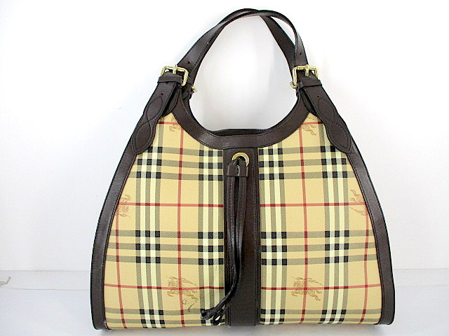 貴重 バーバリー BURBERRY ハンドバッグ PVC ブラック ノバチェック