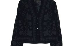 ZARA ザラ 花刺繍 ベロア ノーカラージャケット ブラックをお買取りさせていただきました。